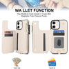 For iPhone 12 mini Double Flap Zipper RFID Leather Phone Case with Short Lanyard(White)