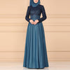Lace Stitching Retro Large Swing Dress Ethnic Style Long-Sleeved Slim Dress, Size:S(Purple)