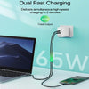 PD-65W USB-C / Type-C + QC3. 0 USB Laptop Charging Adapter + 1.8m USB-C / Type-C to MagSafe 1 / L Head Data Cable, EU Plug / US Plug(Black)