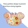 Children One-Piece Full Silicone Table Cartoon Crab Separation Plate(Brown)
