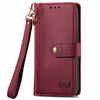 For Samsung Galaxy M15 Love Zipper Lanyard Leather Phone Case(Red)