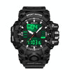SANDA Green Light Alarm Clock Multifunctional Waterproof Shockproof Transparent Watch(Black)