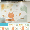 90x30cm Small Kitchen Stove Tile Oil Smoke Stickers  Waterproof And Anti Oil Stain Cartoon Wallpaper, Style: Biscuit Cat