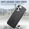 For iPhone 15 Plus Twill Fabric Leather Skin Back Phone Case(Black)