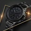 Skmei 1513 Fashion Trendy Steel Band Quartz Watch Mens Waterproof Leisure Watch(Black)