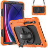 For Samsung Galaxy Tab S9 / S9 FE Silicone + PC Tablet Case(Orange+Black)