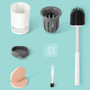 Household Toilet Silicone Long Handle Toilet Brush Set Stainless Steel Toilet Cleaning Brush Head