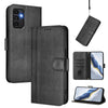 For Samsung Galaxy A13 / A04s / A04 4G Line Splicing Buckle Retro Leather Phone Case(Black)