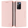 For Samsung Galaxy Note20 Ultra RC01 Dual-Folded Magnetic Suction RFID Leather Phone Case(Pink)