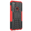 For Alcatel 3L (2021) Tire Texture Shockproof TPU+PC Protective Case with Holder(Red)