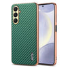 For Samsung Galaxy A26 5G AZNS Electroplated Edge Carbon Fiber Texture Phone Case(Green)