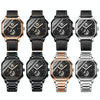 BINBOND B6577 30M Waterproof Luminous Square Quartz Watch, Color: Black Steel-Black-White