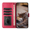 For Samsung Galaxy A36 / A56 5G Cat Embossing Pattern Leather Phone Case with Lanyard(Red)