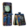 For Samsung Galaxy Z Flip6 VIETAO Integrated Embossed Pattern Full Coverage Phone Case with Wrist Strap(Blue)