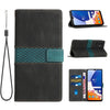 For Samsung Galaxy S25+ 5G Grid Stitching Leather Phone Case with Lanyard(Black)