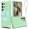 For Samsung Galaxy S25 Ultra 5G Wave Texture MagSafe Magnetic Liquid Silicone Phone Case(Green)