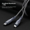 DUZZONA A1 PD 20W Type-C to 8 Pin Fast Charging Data Cable, Length: 1m(Grey)