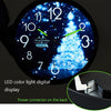 1207B Romantic LED Radical Hanging Clock Living Room Metal Nightlight Wall Clock(Dance Butterfly)