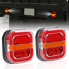 2pcs 12-24V 28LEDs Square Trailer Taillight