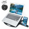 General-purpose Increased Heat Dissipation For Laptops Holder, Style: with Mobile Phone Holder with Rotation (Black)