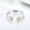 S925 Sterling Silver Temperament Female Ring Paw Print Gold-plated Ring