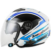 KUQIBAO Motorcycle Smart Bluetooth Sun Protection Double Lens Safety Helmet, Size: XXL(White Phantom Fiber)