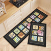 50 x 80cm+50 x 160cm 2pcs / Set Household Kitchen Oil-Absorbing Cartoon Pad Bathroom Non-Slip Quick-Drying Mat(Candy World-Black)