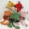 Children Cartoon Frog Woolen Hat Warm Knitted Hat Bomber Hat, Size: For 1-3 Years Old(Green)