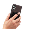 For Samsung Galaxy S24 FE 5G Denior A14 Skin Feel Rotating Holder MagSafe Phone Case(Brown)