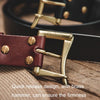 Maden S2001093 Retro Planting Cowhide Auick-release Men Belt(Yellow Brown)