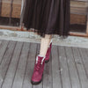 Ladies Cotton Shoes Plus Velvet Snow Boots, Size:39(Red Wine)