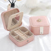 XH-001 Simple Creative Travel Portable Leather Earrings Jewelry Box, Specification: 11x11x5.8 cm(Pink)