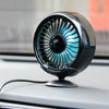 F102 Vehicle Dashboard Multi-function USB Colorful Lights Fan(Silver)