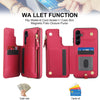 For Samsung Galaxy S24+ 5G Double Flap Zipper RFID Leather Phone Case with Short Lanyard(Red)