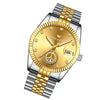 FNGEEN 7010 Middle-Aged and Elderly Men Luminous Calendar Quartz Watch(Between Gold Golden Surface)