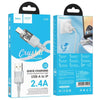 hoco U129 Spirit 1.2m 2.4A USB to 8 Pin Transparent Charging Data Cable(Grey)