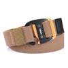 AWMN Men Casual Woven Stretch Sports Hook Buckle Belt, Length: 120cm(Dark Khaki)