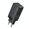 USAMS US-CC180 65W ACC Three Ports GaN Charger, EU Plug(Black)