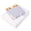 100W+100W Bluetooth Audio Digital Amplifier Board Module AUX USB External Sound Card(Silver)