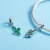 Fresh Cactus DIY Beaded Ladies Bracelet Accessories S925 Sterling Silver Charm
