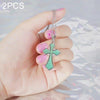 2 PCS Alloy Temperature Sensitive Discoloration Necklace Jewelry(Cross)