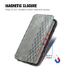 For  ASUS Zenfone 10 Cubic Grid Pressed Magnetic Leather Phone Case(Grey)