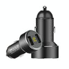 Mini Multifunctional Dual USB Digital Display Car Charger(Black)