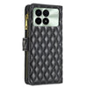 For Xiaomi Redmi K70 / K70 Pro Diamond Lattice Zipper Wallet Leather Flip Phone Case(Black)