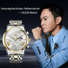 OLEVS 2892 Men Multifunctional Business Waterproof Quartz Watch(White + Gold)