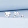 S925 Sterling Silver Platinum-plated Heart-shaped Star Earrings(BSE1045)