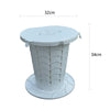 Retractable Portable Travel Toilet Collapsible Stool for Outdoors Fishing Camping With Light White