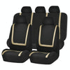 Universal Car Seat Cover Polyester Fabric Automobile Seat Covers Car Seat Cover Vehicle Seat Protector Interior Accessories 9pcs Set Beige