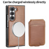 For Samsung Galaxy Z Fold6 VIETAO Integrated MagSafe RFID Detachable Card Bag PU Phone Case(Brown)