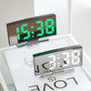 669 Multifunctional LED Curved Screen Desktop Electronic Clock(Black Shell Green Light)